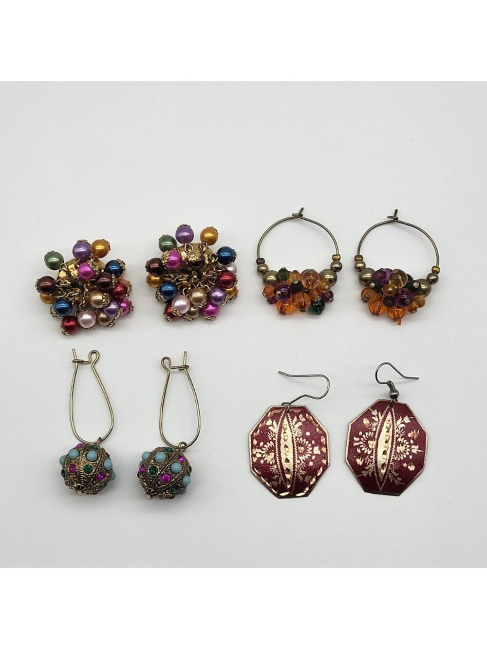Fab Flamboyant Earrings Lot Collection Festival Jewelry vibrant pierced party